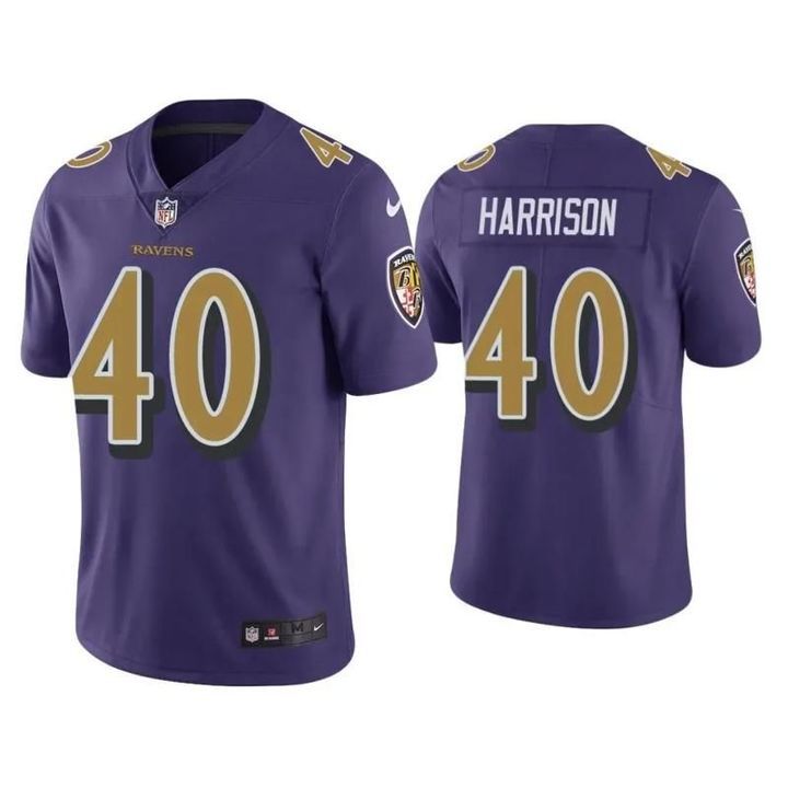 Men Baltimore Ravens 40 Malik Harrison Nike Purple Color Rush Limited NFL Jersey